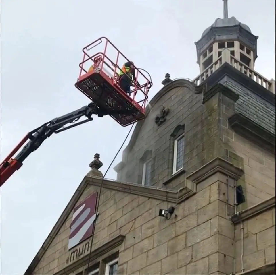 Steam cleaning exterior surface