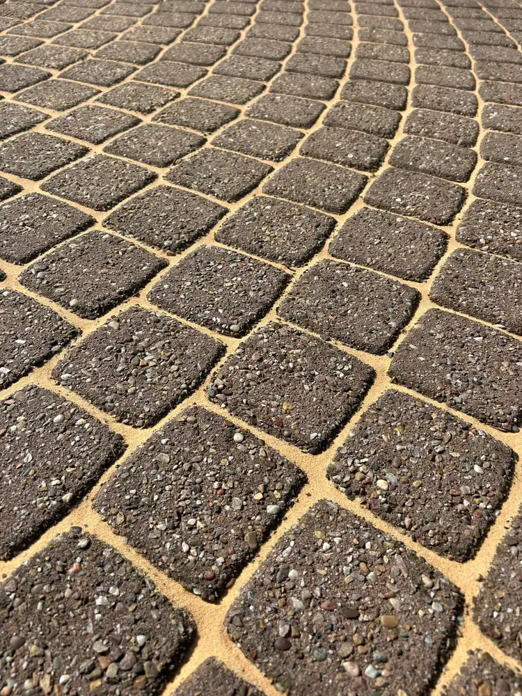 Cobblestone path cleaning